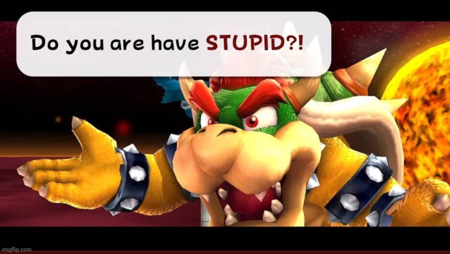 bowser do you are have stupid | image tagged in bowser do you are have stupid | made w/ Imgflip meme maker