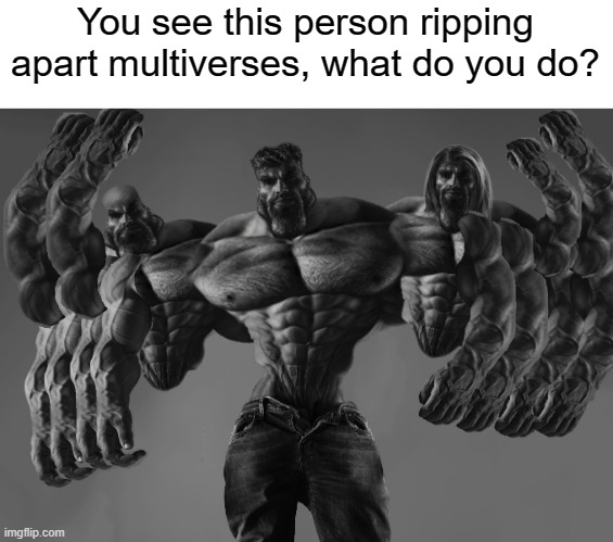 You see this person ripping apart multiverses, what do you do? | made w/ Imgflip meme maker