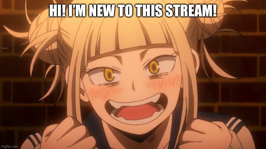 Himiko Toga 2 | HI! I’M NEW TO THIS STREAM! | image tagged in himiko toga 2 | made w/ Imgflip meme maker