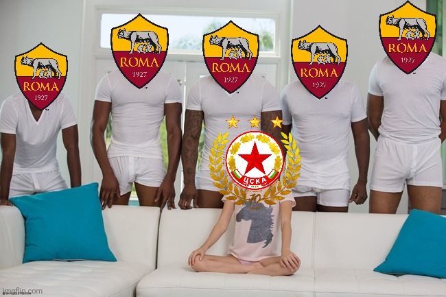 AS Roma 5-1 CSKA Sofia | image tagged in piper perri,roma,cska sofia,europa conference league,calcio,memes | made w/ Imgflip meme maker