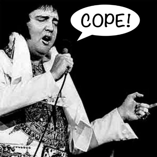 fat elvis | COPE! | image tagged in fat elvis | made w/ Imgflip meme maker