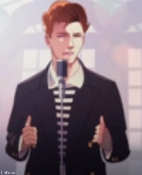 perfect. | image tagged in anime rick astley | made w/ Imgflip meme maker