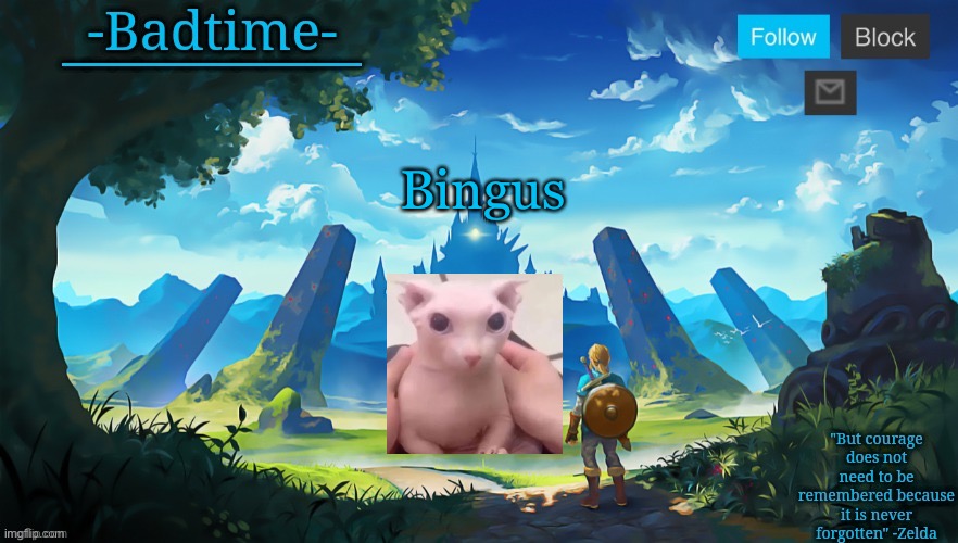 Botw announcement | Bingus | image tagged in botw announcement | made w/ Imgflip meme maker