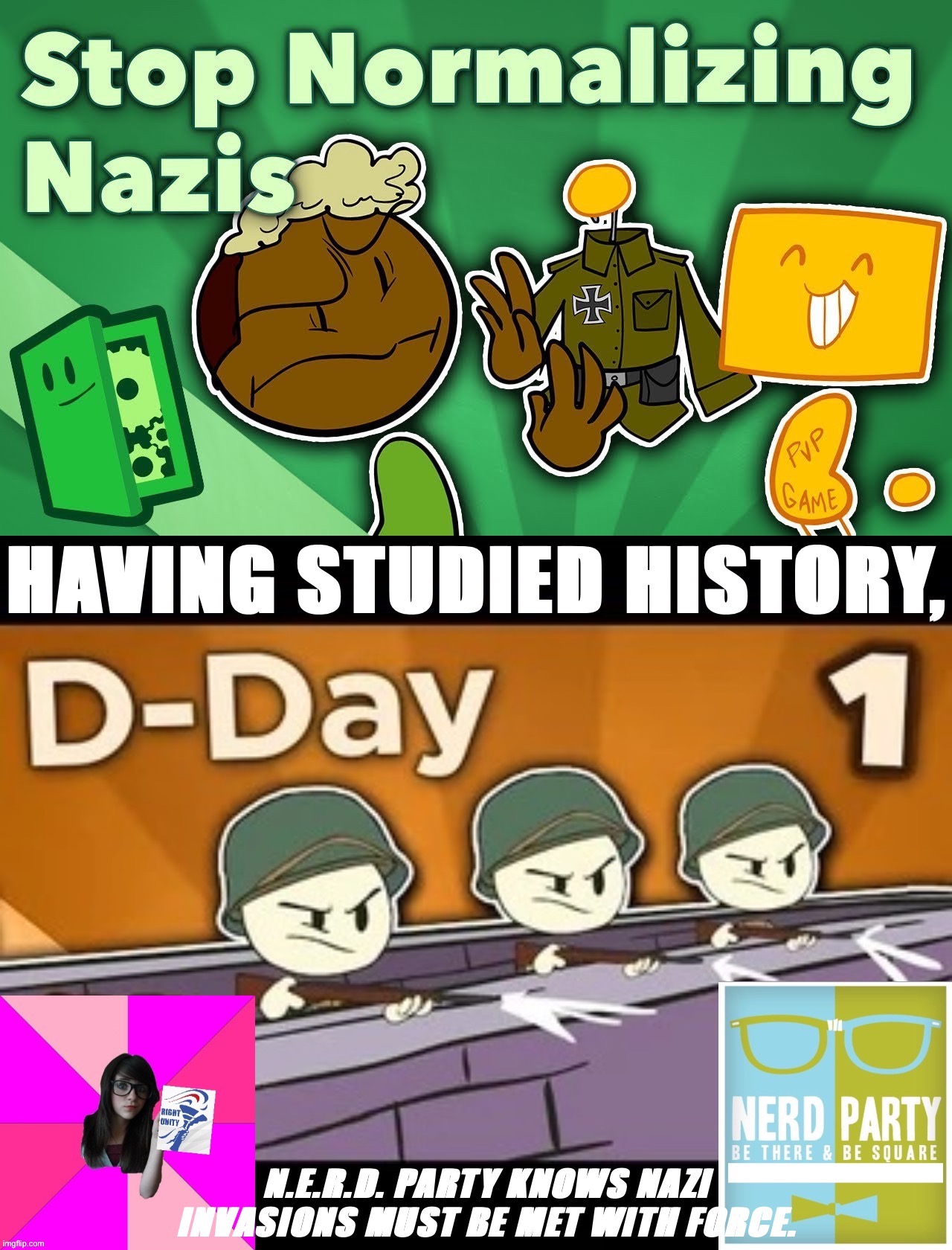 Nerd party D-Day | image tagged in nerd party d-day | made w/ Imgflip meme maker