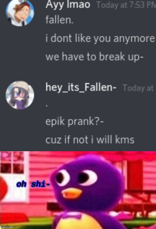 e- | image tagged in oh shi- | made w/ Imgflip meme maker