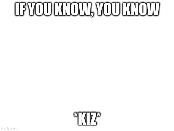 cant tell you | IF YOU KNOW, YOU KNOW; *KIZ* | image tagged in blank white template | made w/ Imgflip meme maker