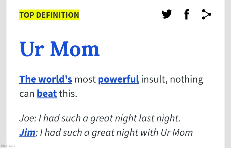 Ur Mom, Urban dictionary | image tagged in urban dictionary | made w/ Imgflip meme maker