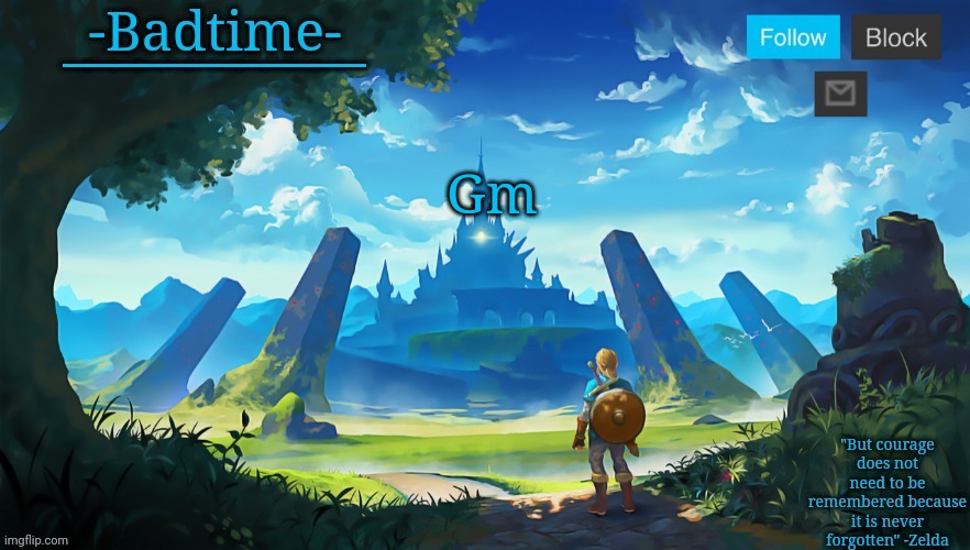 Botw announcement | Gm | image tagged in botw announcement | made w/ Imgflip meme maker