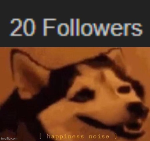 image tagged in happiness noise,happy,i have 20 followers | made w/ Imgflip meme maker