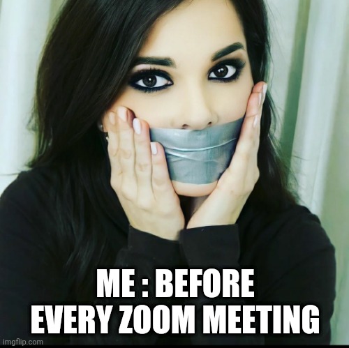 Duct tape zoom meetings | ME : BEFORE EVERY ZOOM MEETING | image tagged in duct tape zoom meetings,duct tape,tape,work from home,meetings,office humor | made w/ Imgflip meme maker