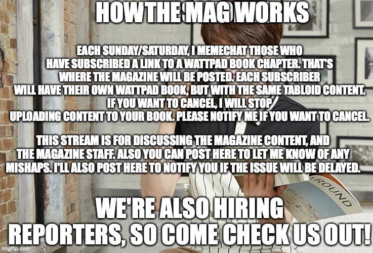 Stream link in the comments. | THE MAG WORKS | made w/ Imgflip meme maker