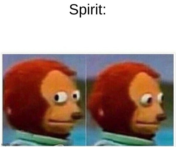 Monkey Puppet | Spirit: | image tagged in memes,monkey puppet | made w/ Imgflip meme maker