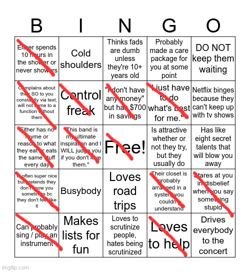 virgo bingo | image tagged in virgo bingo | made w/ Imgflip meme maker