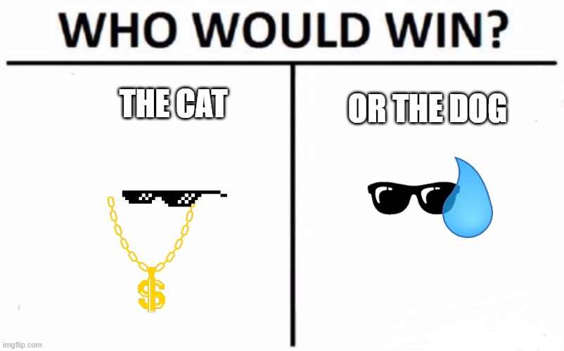 who would win | THE CAT; OR THE DOG | image tagged in memes,who would win | made w/ Imgflip meme maker