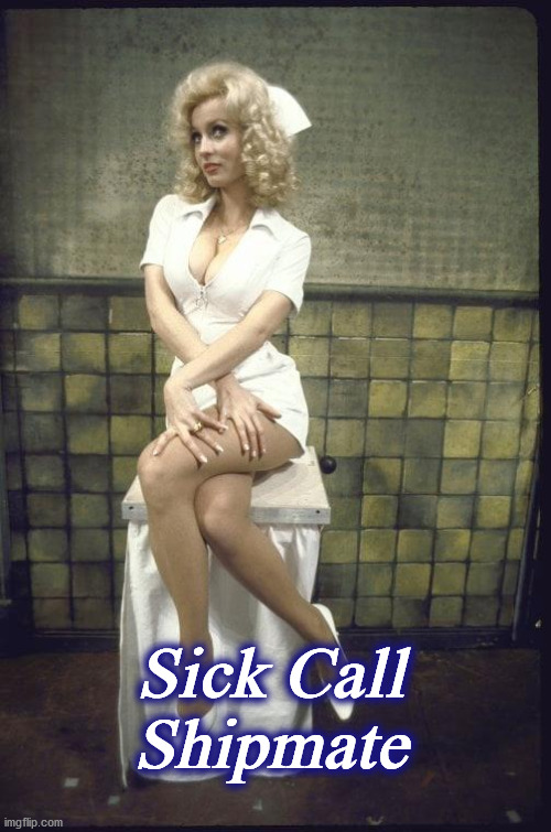 nurse | Sick Call
Shipmate | image tagged in nurse | made w/ Imgflip meme maker