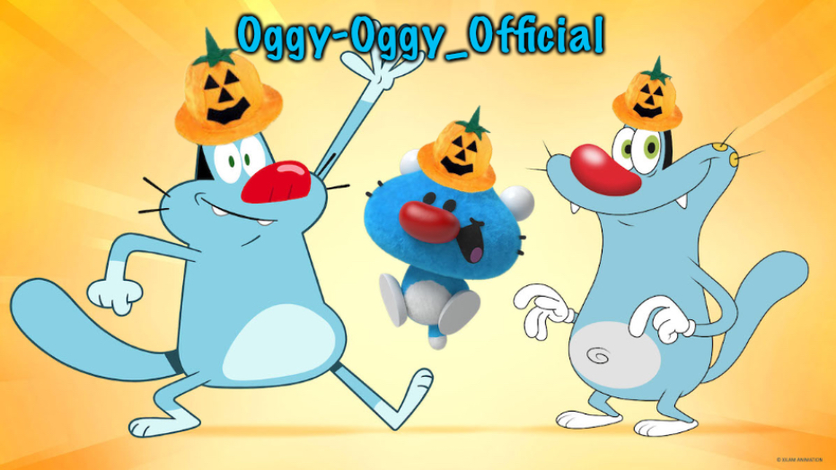 High Quality Oggy-Oggy_Official’s announcement template (Halloween edition) Blank Meme Template