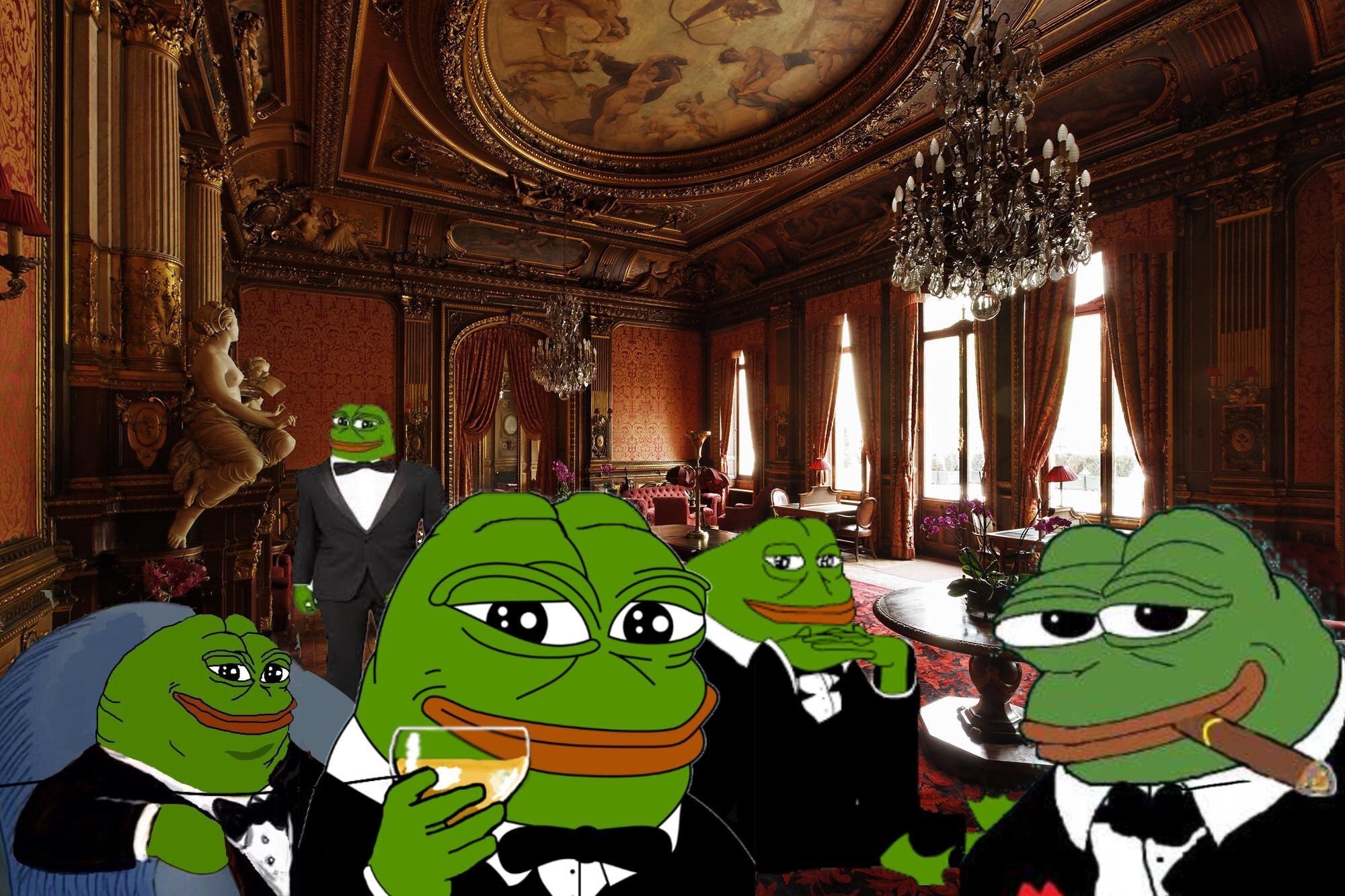 High Quality Rich pepes Blank Meme Template