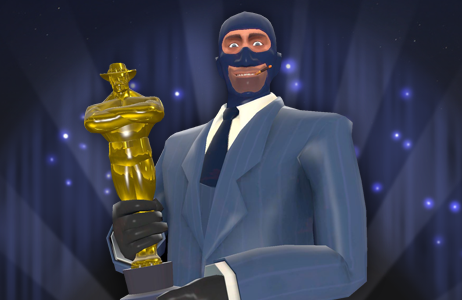 spy holding a saxxy Blank Meme Template