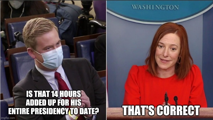 Peter Doocy | IS THAT 14 HOURS ADDED UP FOR HIS ENTIRE PRESIDENCY TO DATE? THAT'S CORRECT | image tagged in peter doocy | made w/ Imgflip meme maker