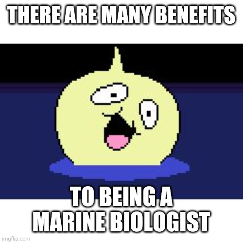 meme that a tumblr user saw in a dream | THERE ARE MANY BENEFITS; TO BEING A MARINE BIOLOGIST | image tagged in onion,marine | made w/ Imgflip meme maker