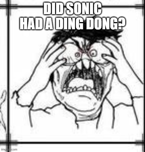 Confused screaming Rage Comics Edition | DID SONIC HAD A DING DONG? | image tagged in confused screaming rage comics edition,sonic the hedgehog | made w/ Imgflip meme maker
