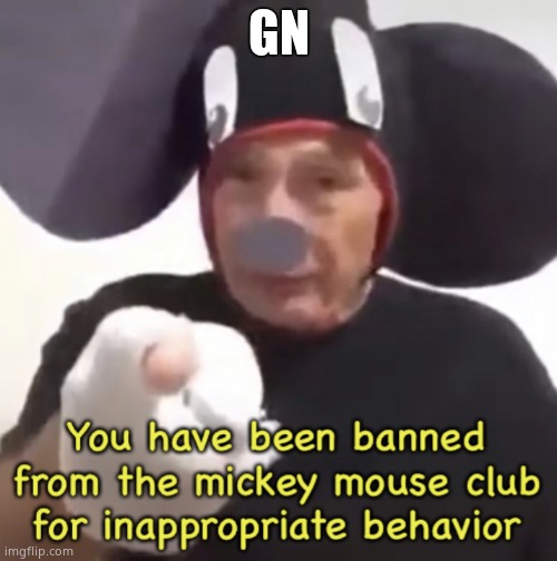 Banned From The Mickey Mouse Club | GN | image tagged in banned from the mickey mouse club | made w/ Imgflip meme maker