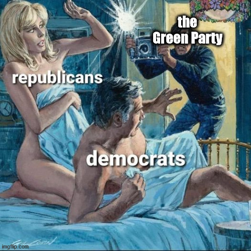 the Green Party | image tagged in democrats,republicans,green party | made w/ Imgflip meme maker