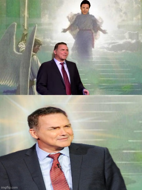 Norm Meets God, and You guessed it. | image tagged in norm macdonald | made w/ Imgflip meme maker