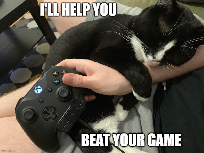 2 PLAYER GAME | I'LL HELP YOU; BEAT YOUR GAME | image tagged in cats,funny cats | made w/ Imgflip meme maker