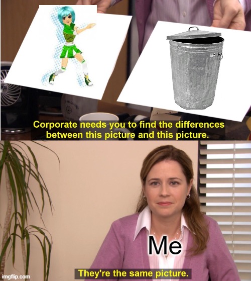 roasted myself | Me | image tagged in memes,they're the same picture,mods,fnf,ddr,rena | made w/ Imgflip meme maker