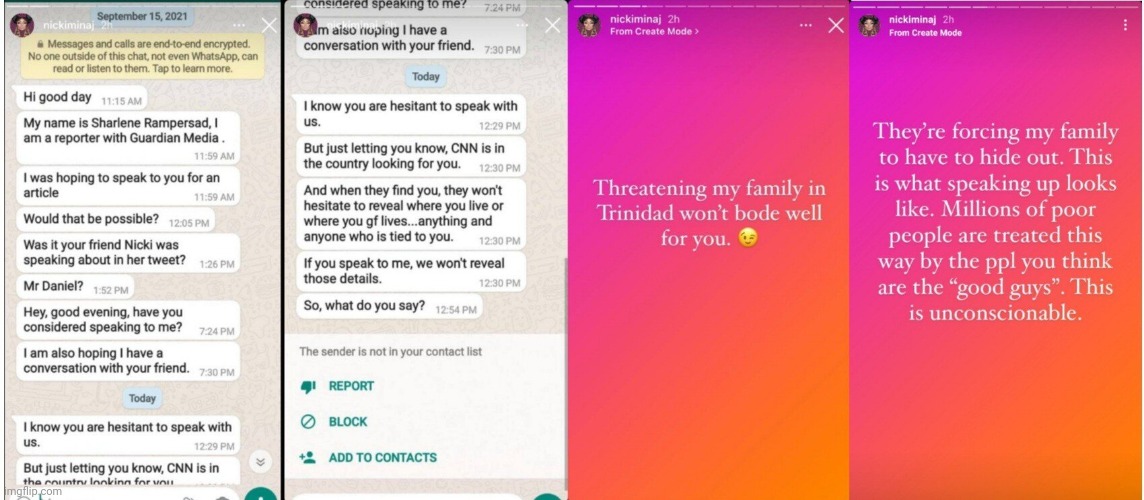 Cnn openly threatening Nicky and her family... But they're totally trustworthy and the good guys. | image tagged in cnnblackmail,cnn fake news,msm lies,nicky minajs | made w/ Imgflip meme maker