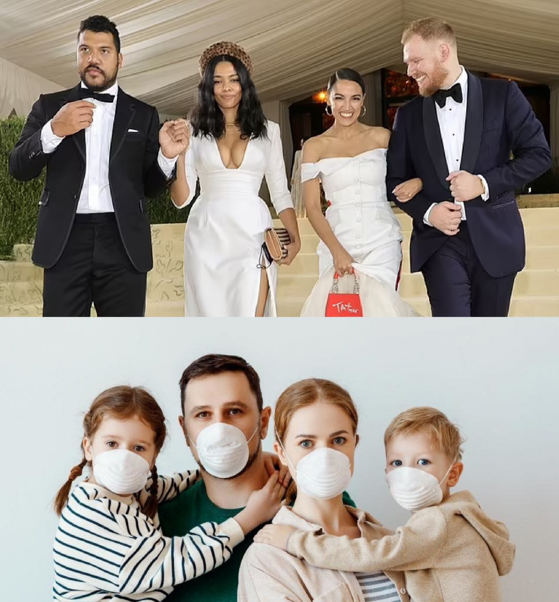 High Quality AOC Elites at Met Gala Your Family Masked Blank Meme Template