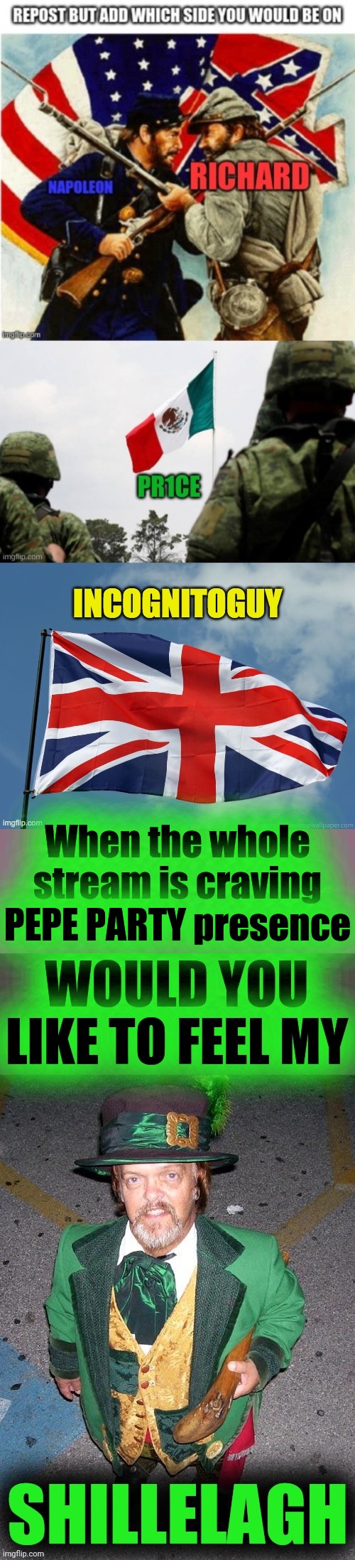 When the whole stream is craving PEPE PARTY presence | made w/ Imgflip meme maker
