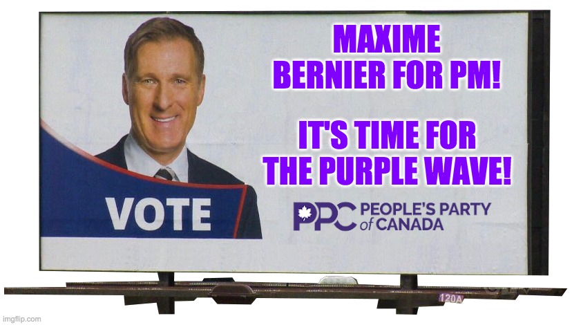 Trudeau sucks. Singh is even worse. O'Toole is a fake conservative. Bernier is the best! | MAXIME BERNIER FOR PM! IT'S TIME FOR THE PURPLE WAVE! | image tagged in memes,politics,canadian politics,election,maxime bernier,ppc | made w/ Imgflip meme maker