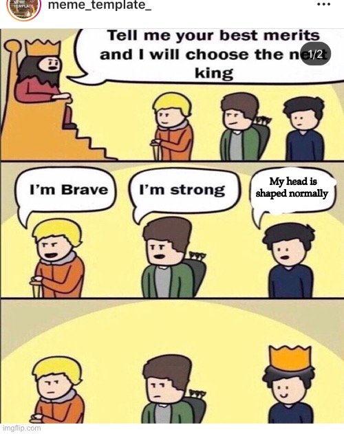 The chosen one | My head is shaped normally | image tagged in the chosen one,demisexual_sponge | made w/ Imgflip meme maker