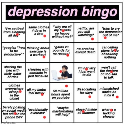 Oh well | image tagged in depression bingo | made w/ Imgflip meme maker