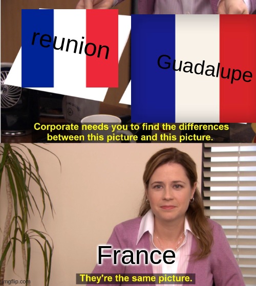 They're The Same Picture | reunion; Guadalupe; France | image tagged in memes,they're the same picture | made w/ Imgflip meme maker