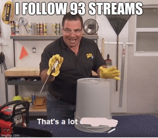 thats a lot of damage | I FOLLOW 93 STREAMS | image tagged in thats a lot of damage | made w/ Imgflip meme maker