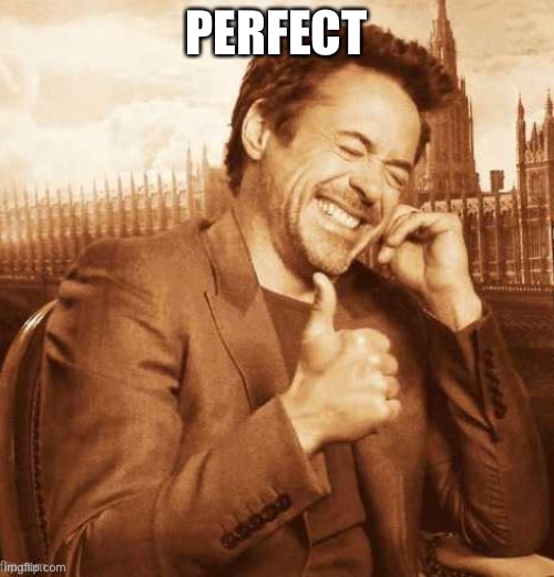 LAUGHING THUMBS UP | PERFECT | image tagged in laughing thumbs up | made w/ Imgflip meme maker
