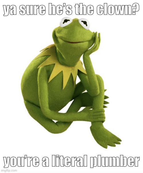 Oh Really Kermit | ya sure he’s the clown? you’re a literal plumber | image tagged in oh really kermit | made w/ Imgflip meme maker