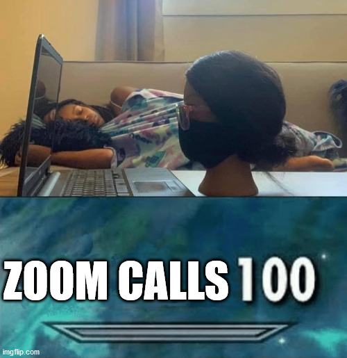 ZOOM CALLS | image tagged in skyrim skill meme | made w/ Imgflip meme maker