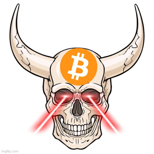 Bitcoin | image tagged in laser eyes | made w/ Imgflip meme maker