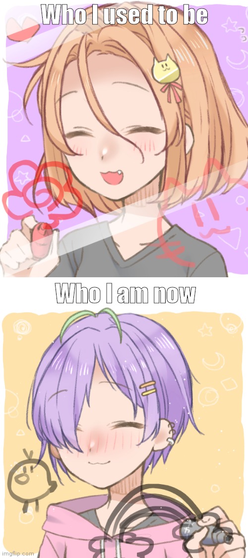 Who I used to be vs who I am now (this was fun to do, I think I'll do more) |  Who I used to be; Who I am now | image tagged in blank white template | made w/ Imgflip meme maker