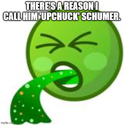 Emoji Barf | THERE'S A REASON I CALL HIM 'UPCHUCK' SCHUMER. | image tagged in emoji barf | made w/ Imgflip meme maker