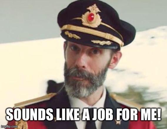 Captain Obvious | SOUNDS LIKE A JOB FOR ME! | image tagged in captain obvious | made w/ Imgflip meme maker