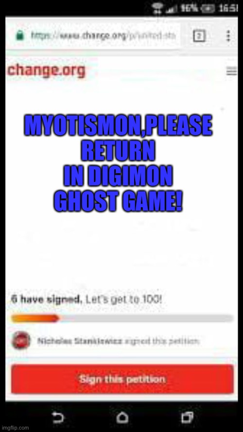 Toei animation and Bandai,Please bring him back right now! | MYOTISMON,PLEASE RETURN IN DIGIMON GHOST GAME! | image tagged in petition | made w/ Imgflip meme maker