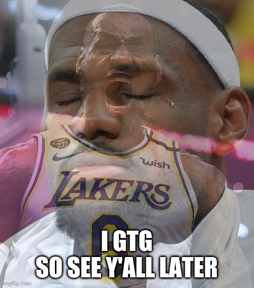 If I decide to get on later | I GTG
SO SEE Y'ALL LATER | image tagged in crying lebron james | made w/ Imgflip meme maker