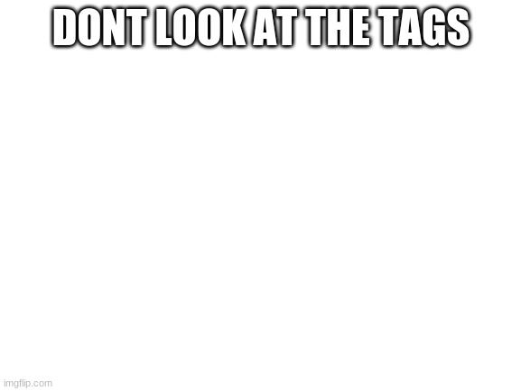 ... | DONT LOOK AT THE TAGS | image tagged in dont look at my comment | made w/ Imgflip meme maker