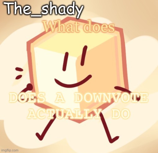 The_shady loser temp | What does; DOES A DOWNVOTE ACTUALLY DO | image tagged in the_shady loser temp | made w/ Imgflip meme maker
