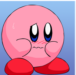 High Quality blushing kirb Blank Meme Template